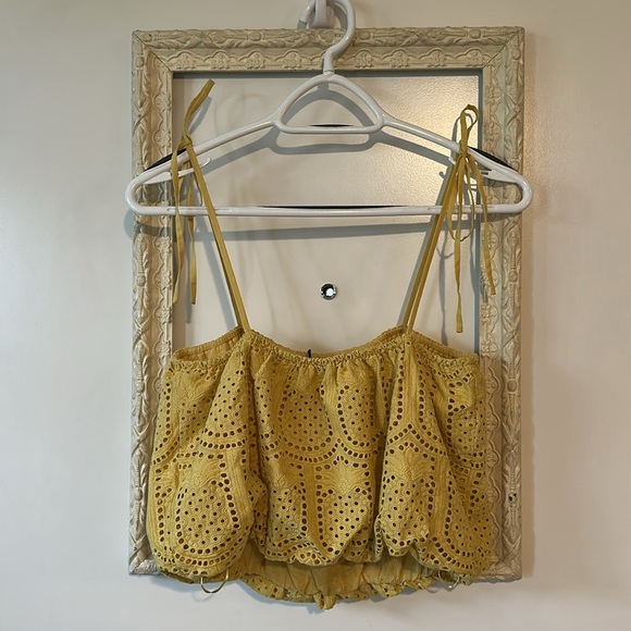 GREYLIN | Anthropologie Lucy Yellow Eyelet Tank - Picture 10 of 16